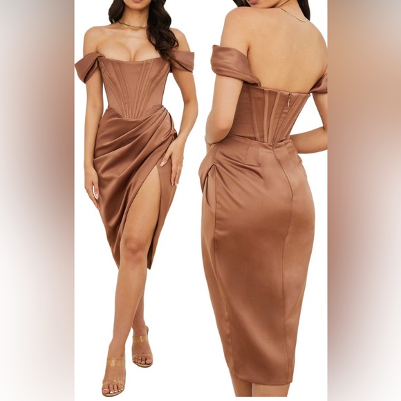 House of CB Dresses House Of Cb Loretta Off The Shoulder Satin